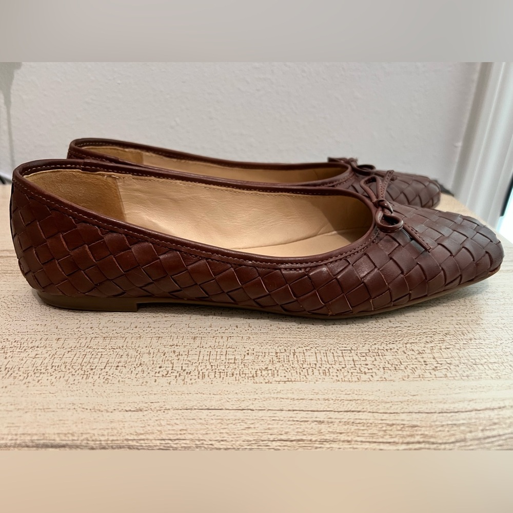 Bernardo Brown Woven Leather Ballet Flats - Picture 2 of 9